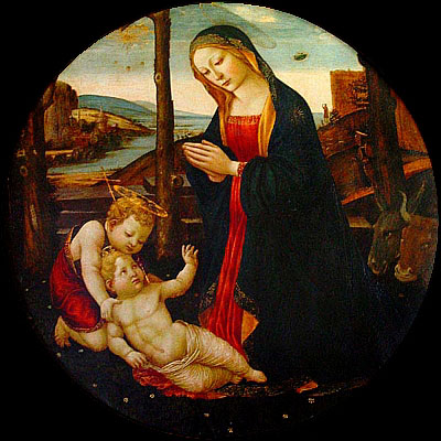 La Virgen con el Niño y San Juan infante ciclado.