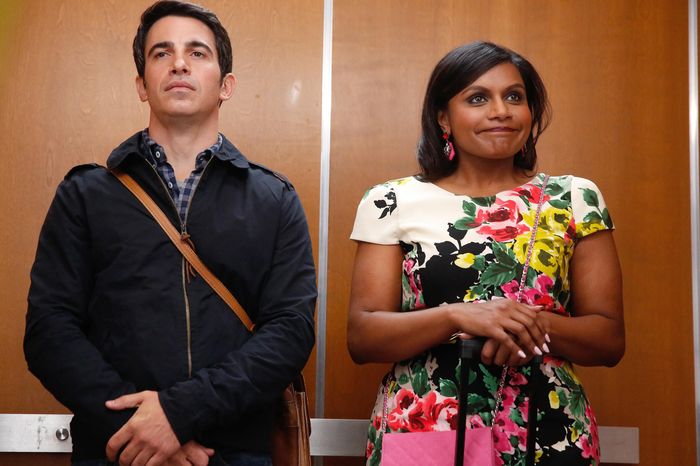 FOR TV -- DO NOT PURGE -- THE MINDY PROJCET: Mindy (Mindy Kaling, R) convinces Danny (Chris Messina, L) that her tax troubles are easily fixed in the "Crimes & Misdemeanors & Ex-BF's" episode of THE MINDY PROJECT airing Tuesday, Sept. 23 (9:30-10:00 PM ET/PT) on FOX. ©2014 Fox Broadcasting Co. Cr: Jordin Althaus/FOX