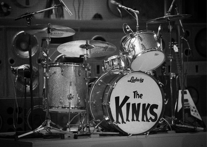 General view of The Kinks drum kit during the Sunny Afternoon photo call at the Harold Pinter Theatre in London.