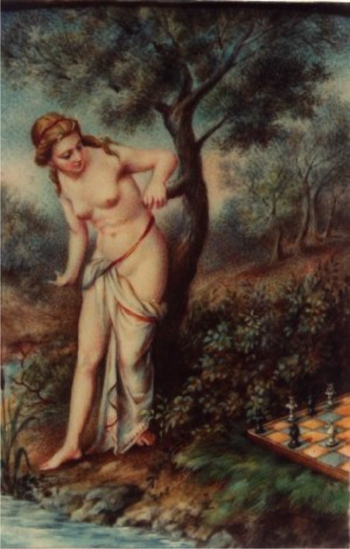 Caissa, la diosa del ajedrez, por Domenico Maria Fratta. 