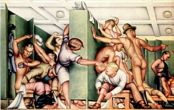 Gais en Nueva York (o la vida antes de la guerra) 1 YMCA Locker Room de Paul Cadmus