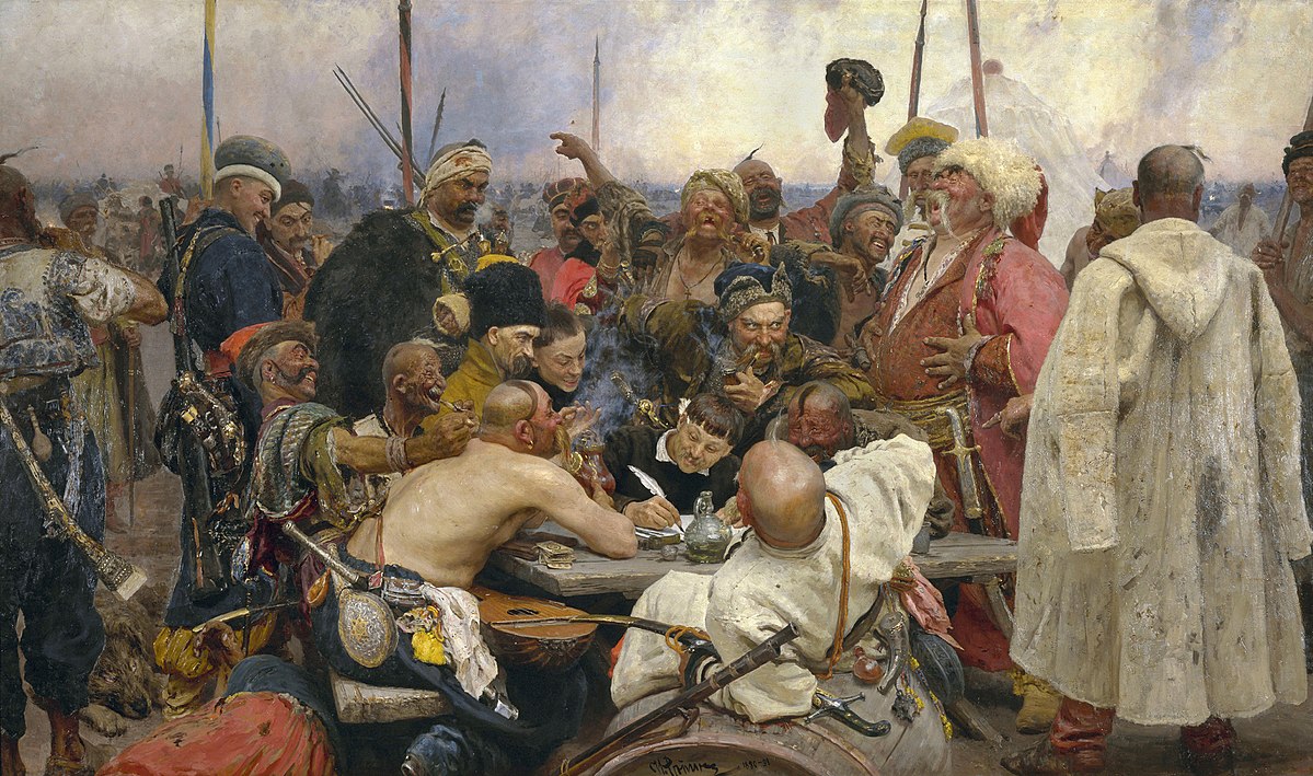 1200px Ilja Jefimowitsch Repin Reply of the Zaporozhian Cossacks Yorck