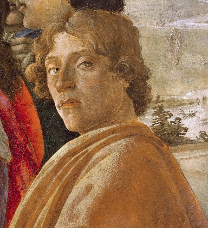 4.Autorretrato de Botticelli en La Adoración de los Reyes Magos