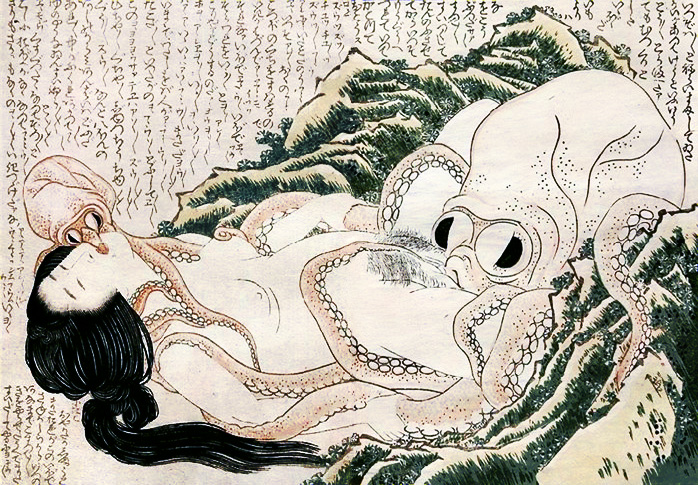 El sueño de la mujer del pescador Hokusai