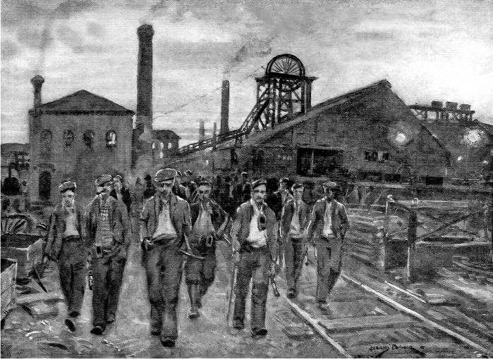 Men leaving a pit prior to The Great War por Gerald Palmer DPp