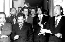 Juan García Hortelano, Carlos Barral, Gabriel García Márquez, Mario Vargas Llosa, Isabel Mirete, Salvador Clotas y J. M. Castellet, 1979. Fotografía cortesía de Planeta de Libros.