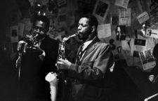 CHERRY & COLEMAN, 1959. 
Don Cherry on trumpet, and Ornette Coleman on saxophone, performing the The Five Spot in New York City, 1959. Photograph by Bob Parent.