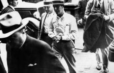 Alvin Karpis, 'Public Enemy No. 1', walks behind his captor, J. Edgar Hoover, director of the FBI, (at left) into Federal Court in St. Paul, Minn. May 03, 1936. (CSU_ALPHA_1253) CSU Archives/Everett Collection
