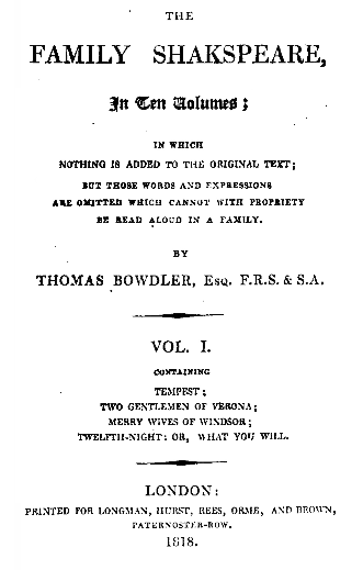 Bowdler title page