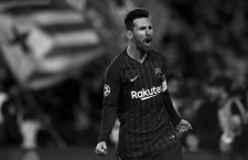 March 13, 2019 - Barcelona, Spain - Lionel Messi of Barcelona celebrates after scoring his sides second goal during the UEFA Champions League Round of 16 Second Leg match between FC Barcelona and Olympique Lyonnais at Nou Camp on March 13, 2019 in Barcelona, Spain. (Credit Image: © Jose Breton/NurPhoto via ZUMA Press)