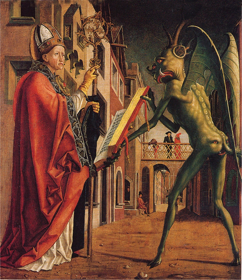 San Agustín y el diablo de Michael Pacher