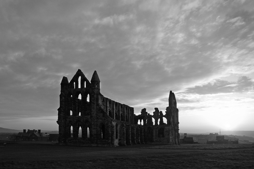 Whitby Abbey at sunset po