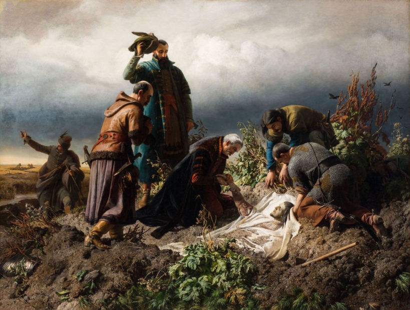 Muerte del rey Luis II de Hungria en la Batalla de Mohacs de 1526. Obra de Bertalan Szekely. 1860.