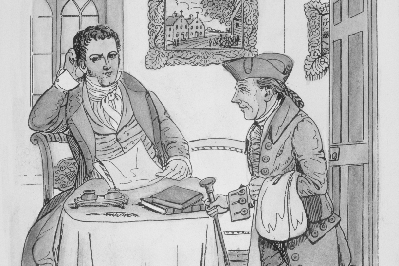 Washington Irving con su personaje Diedrich Knickerbocker, proagonista de la primera campaña de marketing viral de la historia