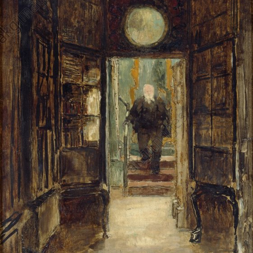 Victor Hugo bajando por el mirador de Hauteville House