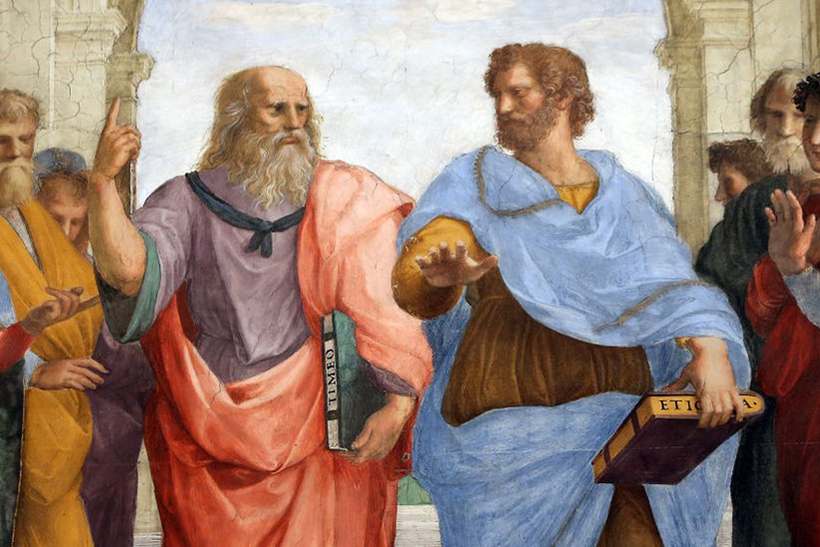 Platón y Aristóteles, en un detalle de La Academia de Atenas, de Rafael.