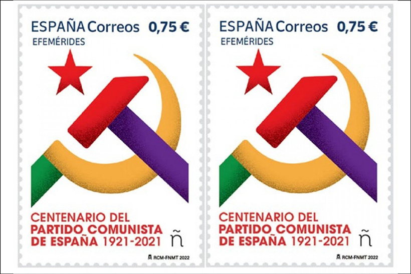 Sello de Correos conmemorativo del centenario del Partido Comunista. Imagen: Correos. jot down news