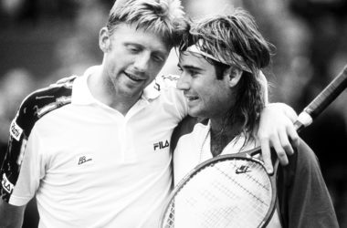 Boris Becker y Andre Agassi. Foto Cordon.