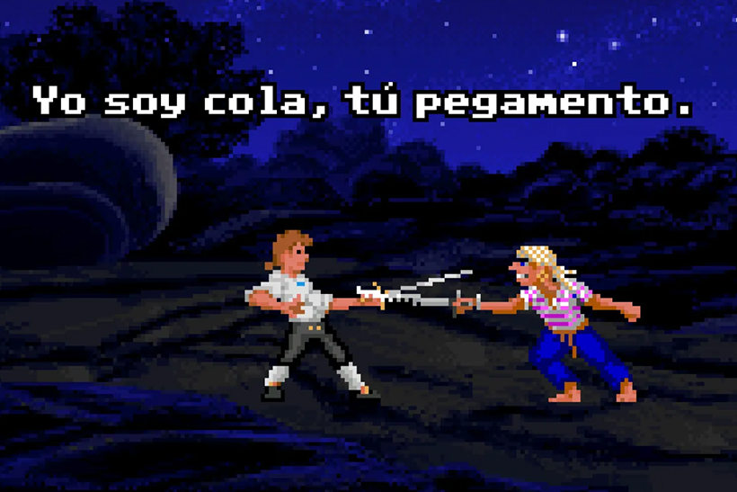 Yo soy cola, tú pegamento The Secret Of Monkey Island. Imagen LucasFilm Games. po