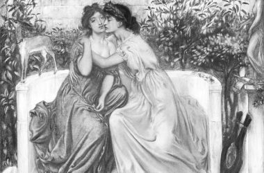 Erina y a Safo en un jardín de Mitilene, por Simeon Solomon. poesía