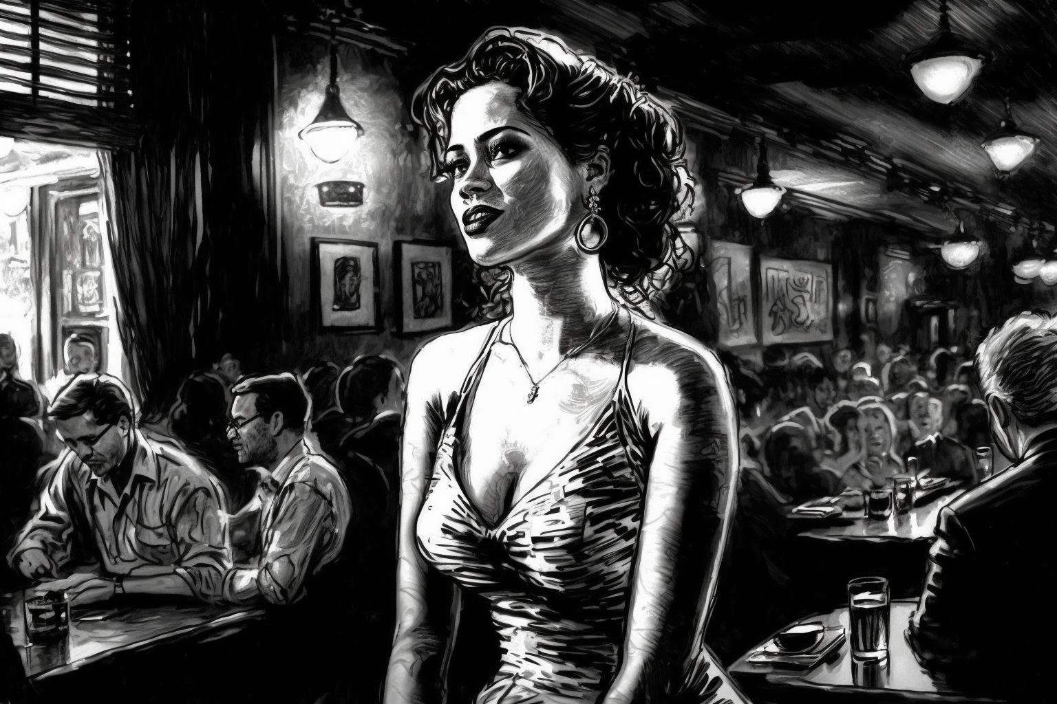 imparsifal jazz club beautiful singer women hiperrealistic blac 61ae5631 d8fa 4a6a a33d 7d0a11d4e1c6