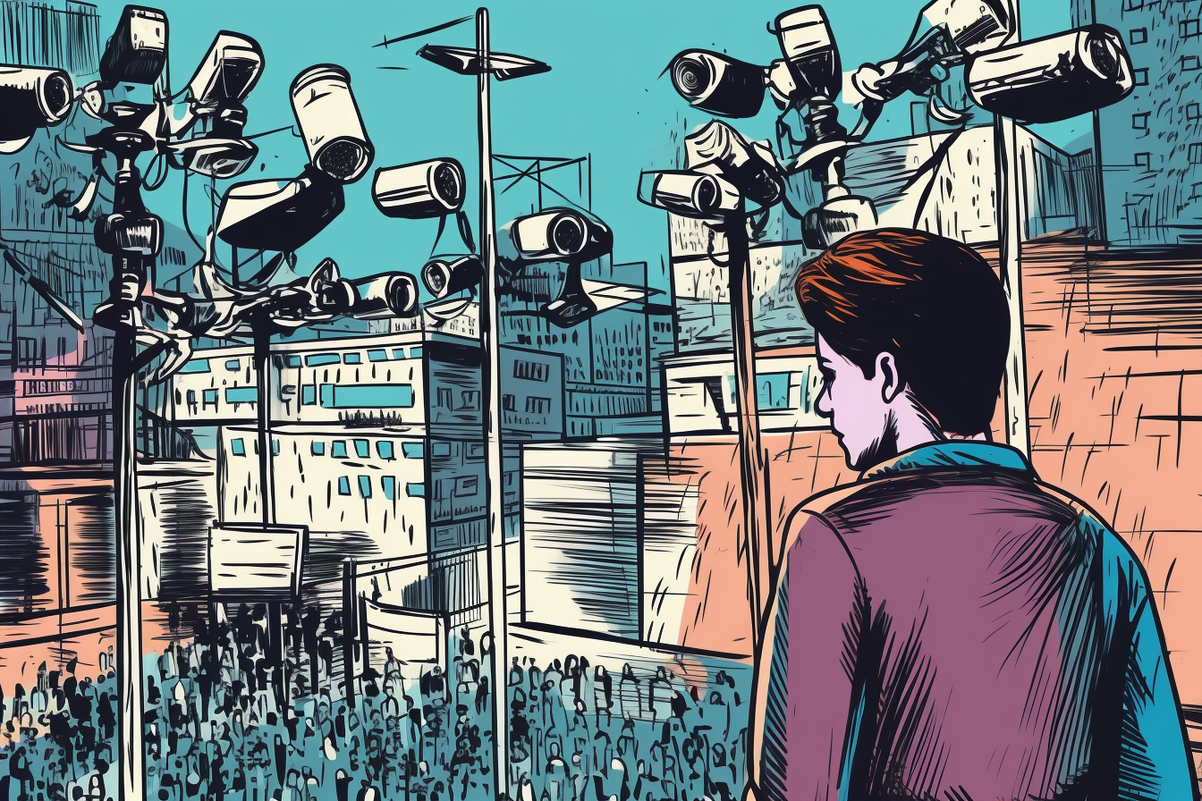 imparsifal Citizen walking through a city surrounded by video s c0ab705f ecc4 4cdd 99ea 48bee6d35e03