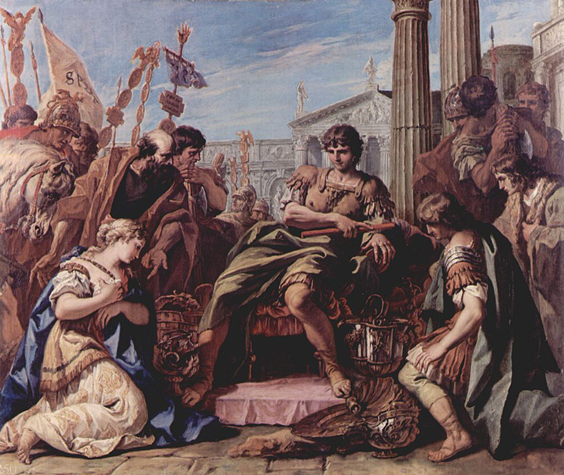 La clemencia de Escipión. Cuadro de Sebastiano Ricci en la Royal Art Colection de Londres.