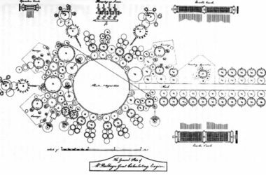 Un plano de la máquina analítica de Charles Babbage, 1840. (DP) hello world