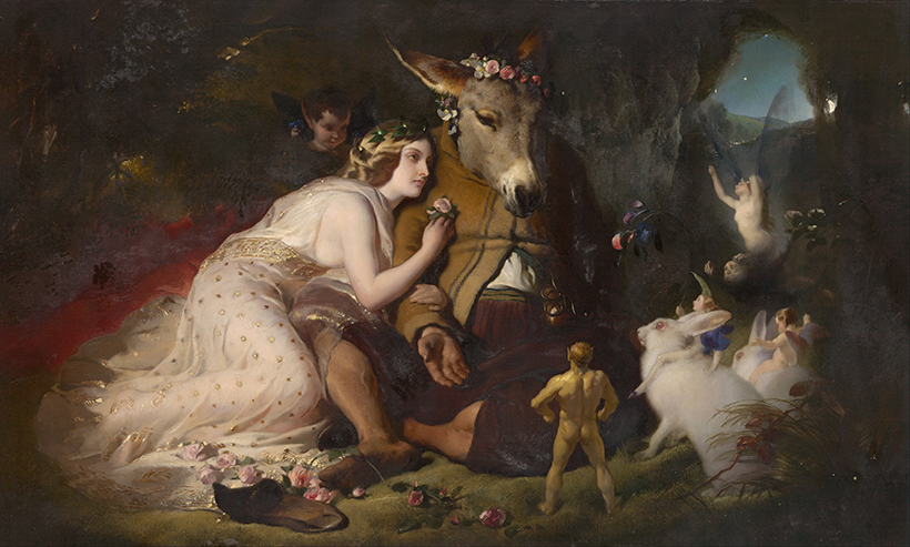 Escena de El sueño de una noche de verano. Titania y Bottom, de Edwin Landseer, (1848) noches de verano