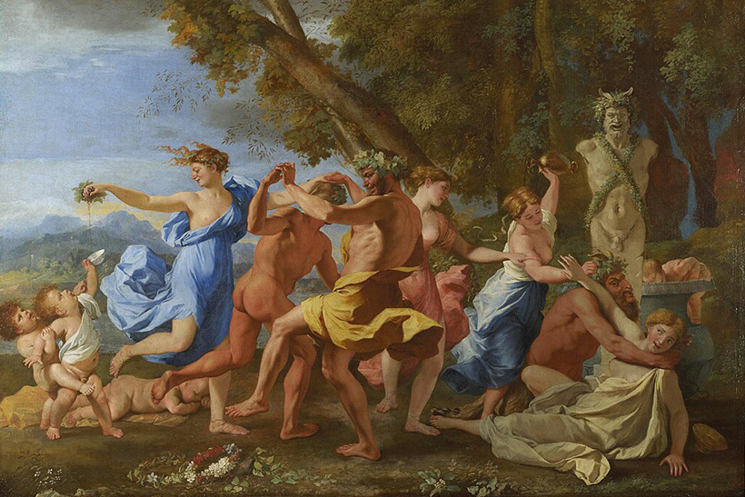 Bacanal delante de una estatua de Pan, Nicolas Poussin, 1633.