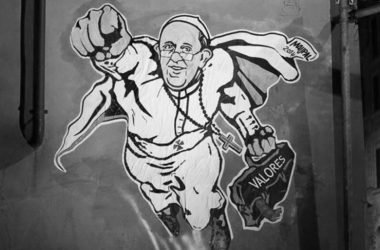 El papa Francisco en un grafiti en Roma. (DP)