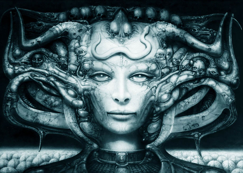 Li I 1 Li I. Aerógrafo sobre fotograbado. H. R. Giger, 1974.