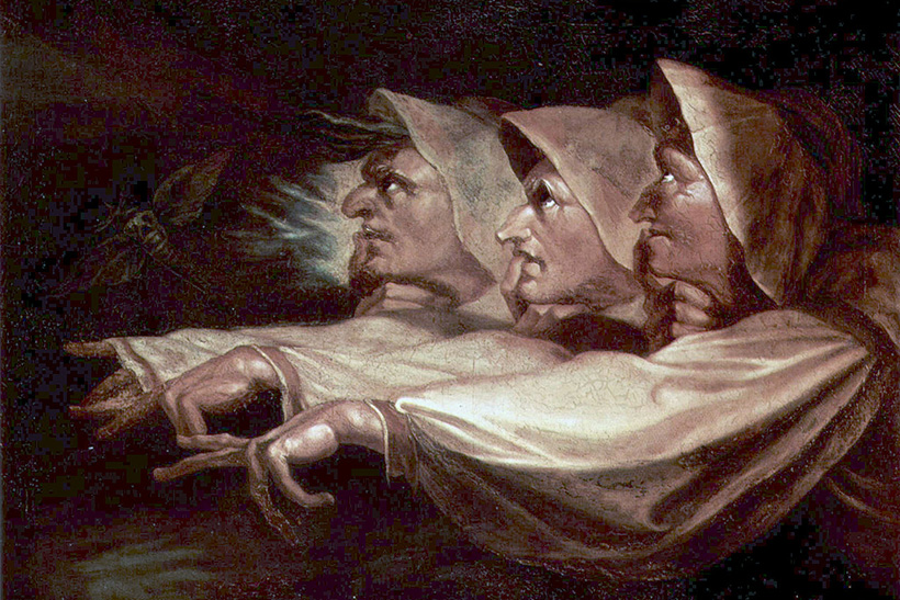 Las tres brujas, de Henry Füssli. cruz