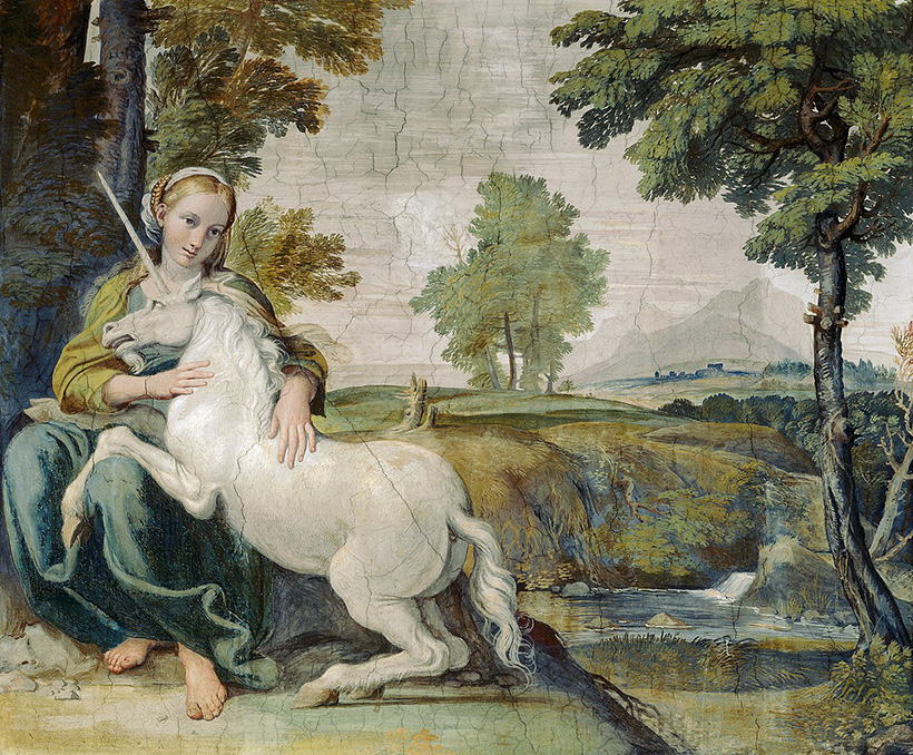 Mentiras gozosas: la domesticación de la infancia La doncella y el unicornio, de Domenichino.