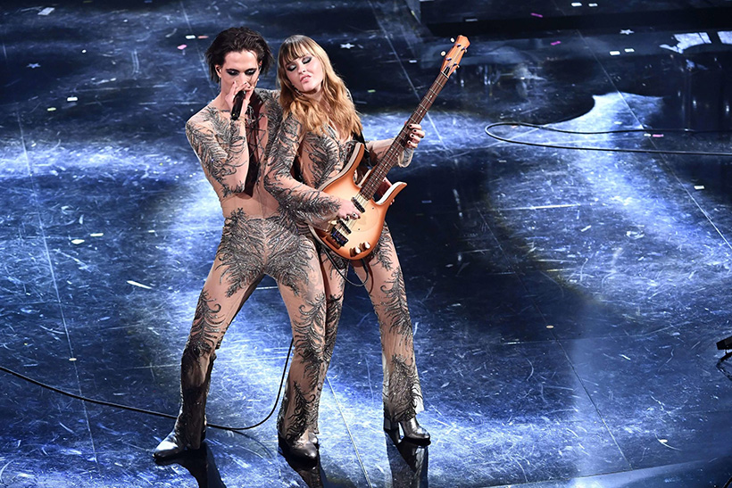 Måneskin en el Festival de San Remo 2021. Imagen RAI.