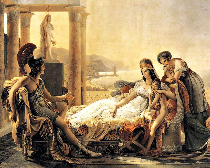 Eneas describe a Dido la caída de Troya, por Pierre-Narcisse Guérin. jot down news