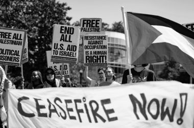 Protestas en apoyo del pueblo palestino en el campus de la Kennesaw State University, mayo de 2024. Foto: Cordon.