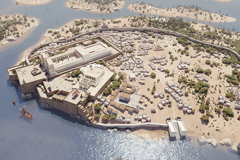 Recreación virtual de Elefantina. Imagen cortesía de 3D Stoa.