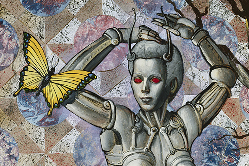 Robots reales y de ciencia ficción: una inspiración mutua 1 Una robot en una obra de Anton Brzezinski. Fuente Getty.