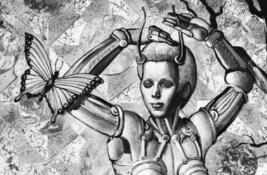 Una robot en una obra de Anton Brzezinski. Fuente Getty.