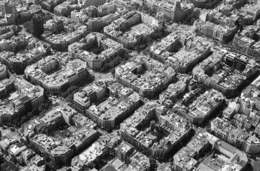 aerial view eixample district barcelona spain