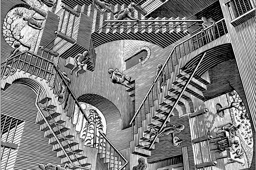 La estética de Cauchy 1 Relatividad, de M. C. Escher. límite de Cauchy