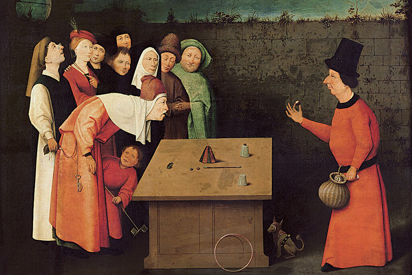 El prestidigitador, atribuido a el Bosco. léxico