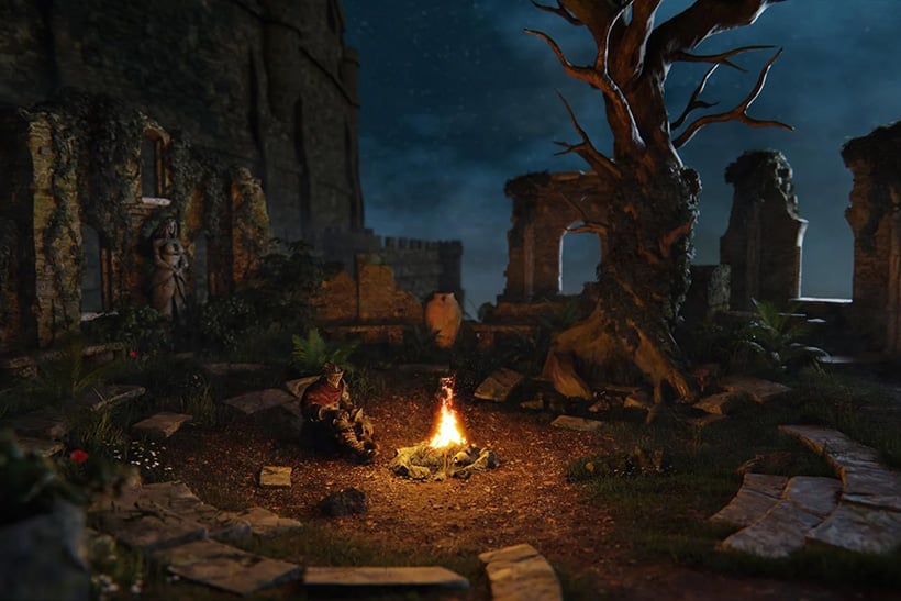 Un Santuario de Enlace de Fuego de Dark Souls. videojuegos