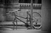 bicicleta estacionada en el sendero