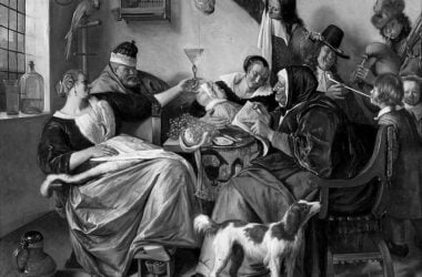 Como cantan los viejos, tocan los niños, de Jan Steen. floreros culturales
