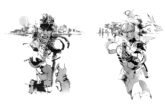 Diseños conceptuales de Metal Gear Solid 2: Sons of Liberty. Imágenes: Yoji Shinkawa / Konami.