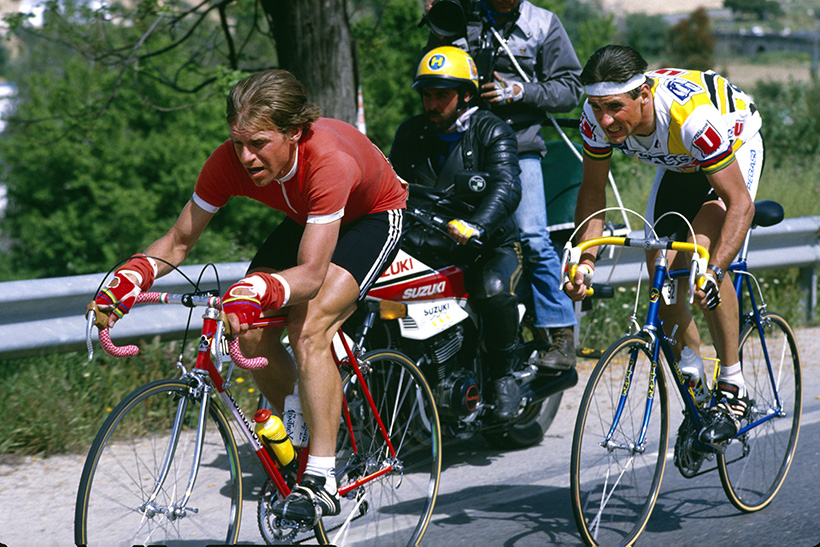 Un oro a pedales: la Odisea de Soukho 1 Serguéi Sujoruchenkov «Soukho», en primer término, durante la Vuelta Ciclista a España, 1986. Fotografía: Graham Watson / Getty.