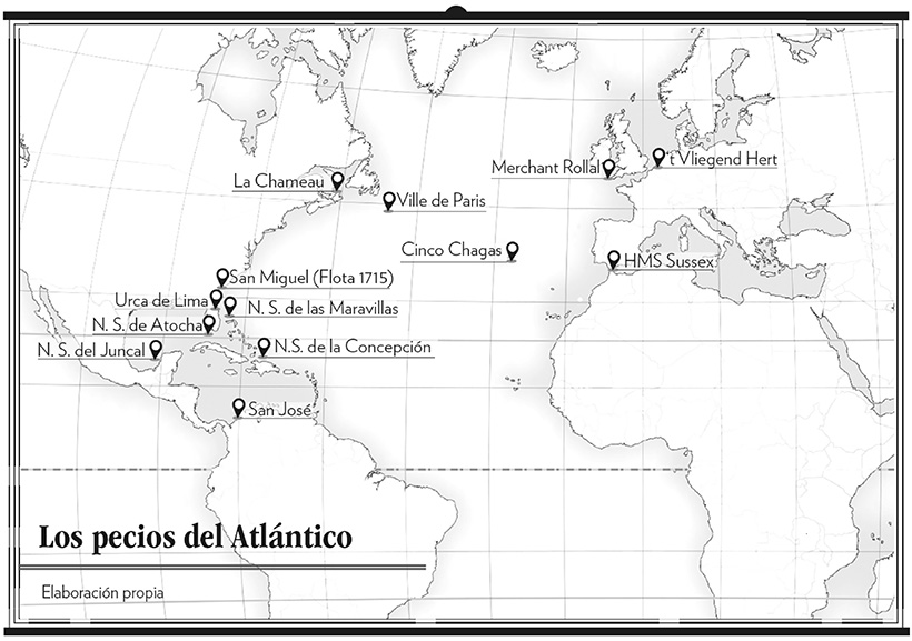 Los naufragios auríferos del Atlántico: de las pérdidas monetarias para el imperio a la preservación tecnológica del patrimonio subacuático 2 Los naufragios auríferos del Atlántico