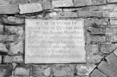 1920px Inscription on Broom Bridge Dublin regarding the discovery of Quaternions multiplication by Sir William Rowan Hamilton